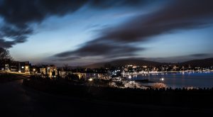 Where it all began - Nightscape of the town of Swanage, England 2015