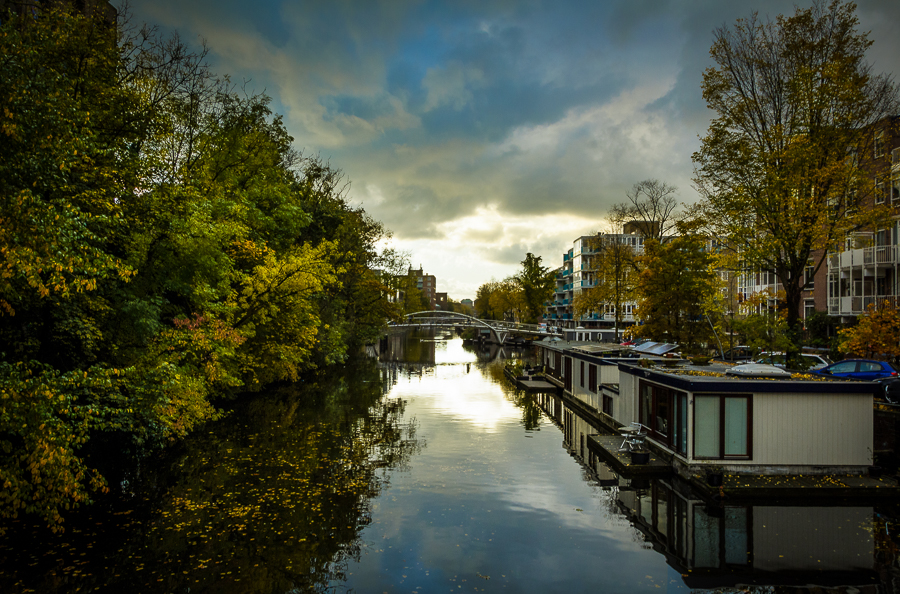A Chance to Reflect - a beautiful sunset landscape over the canals in Amsterdam, Holland 2016